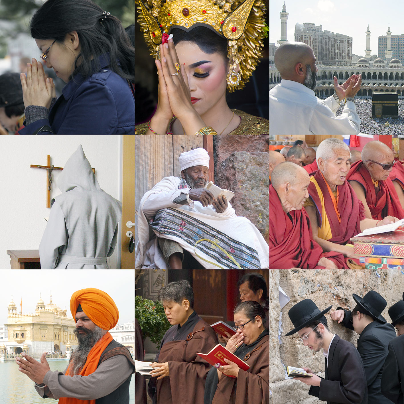 Gebete verschiedener Religionen