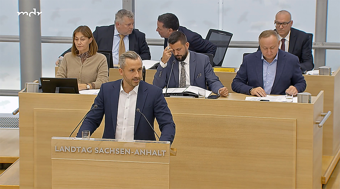Landtag Sachsen-Anhalt beschließt Friedensappell. Foto: Bildschirmfoto, MDR SACHSEN-ANHALT